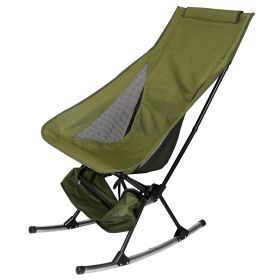 1Pc Portable Camping Rocking Chair 198LBS Weight Capacity Included Carry Bag High Back Rocker Chair For Patio Fishing Beach Lawn Travel (Option: Green)