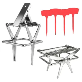 2PCS Easy Setup Mole Traps Outdoor Reusable Scissor Mole Gopher Rodent Control Trap Solid Metal Material For Lawn Garden Yard (Option: ProSilver)