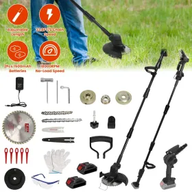 3-in-1 Cordless Electric Pole Saw & Mini Chainsaw & Grass Trimmer Kit With Adjustable Length 2Pcs 21V 1500mAh Batteries 4in/6in Chains Saw Blade (Option: Chainsaw)