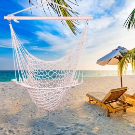 Two Cotton Rope Hanging Chairs In Beige Color (Option: Beige)