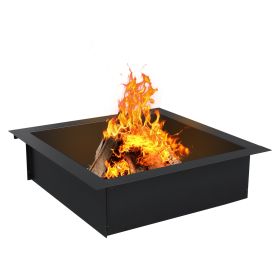 36in Ring Of Fire, Wrought-wrought, Square, Black (Option: Black)