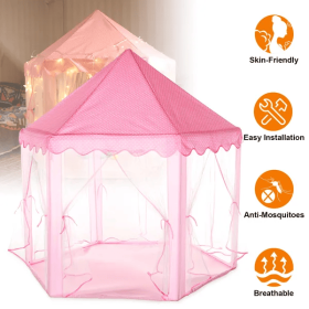 Kids Play Tents Princess For Girls Princess Castle Children Playhouse Indoor Outdoor Use (Option: Pink)