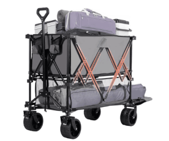 Double-decker Truck With Brakes, 440-pound Large-capacity Truck Trolley Folding Truck (Option: Grey)
